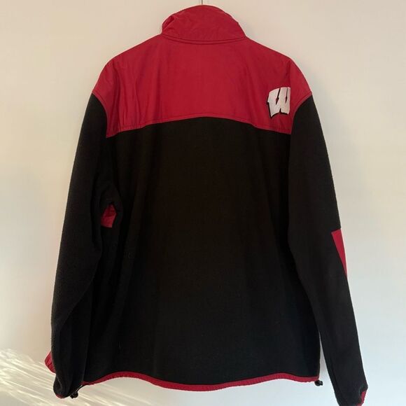 VINTAGE 90s REEBOK HEISMAN WISCONSIN BADGERS HEAVY FLEECE CAMPUS JACKET XL - Picture 2 of 9
